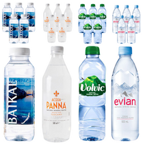 에비앙 500ml x 6p + 바이칼워터 450ml x 6p + 아쿠아파나 500ml x 6p + 볼빅워터 500ml x 6p 믹스패키지, 24개