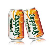 롯데 트로피카나 스파클링 오렌지 355ml x24캔 1box 탄산음료, 24캔