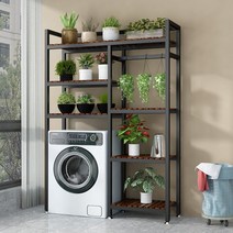 세탁기 랙 발코니 스토리지 랙 욕실 다용도실 스토리지 롤러 선반, 옵션, 21.120X35X170 화이트 로그