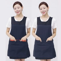 웰컴가운 얇고 가벼운 원피스형 앞치마 미용 어린이집 요양원 LA69, LA69 검정+검주S