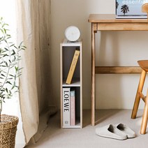 [아이리스코리아] 틈새수납장 UB-6015 (15cm) 2단 책꽂이 수납장 공간박스, 베이지