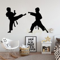 송판 격파 태권도용품 합판 가라테 어린이 벽 스티커 방 유도 비닐 데칼 태권도 결혼 홈 인테리어 벽화 P6, 04 06 orange