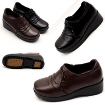 신알지[천연가죽 수제화 240g]여성용 5cm 키높이 통굽 단화 구두 가볍고 발편한 높아도 편한 논슬립 미끄럼방지 근무화 매장화 쿠션좋고 착용감좋은 중년신발