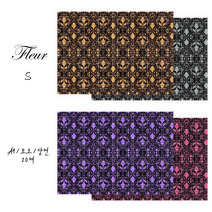 [20장] 플뢰르(골드실버 퍼플레드) 양면 랩핑지 2종 / 친환경 종이 선물 포장지 / 다이어리꾸미기 재료 [소란한하루], 2번 퍼플&레드
