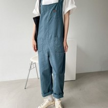 여자 여름 린넨 멜빵 마바지 파스텔 점프수트