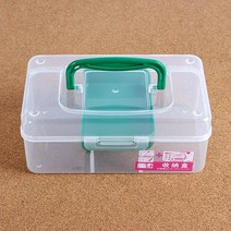 2칸 다용도 수납 케이스 투명 아크릴 수납함 약통, 1개