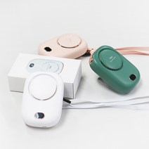 에코원 휴대용 끈조절 LED 목걸이 선풍기 3단 풍량조절 핸즈프리 여름 캠핑 넥밴드 미니, 코랄 핑크