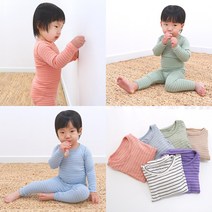 7부 9부 스트라이프 레이온 스판 파자마 잠옷 가을 겨울 배앓이방지 실내복 내복 아기 유아 아동