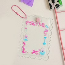 아크릴 투명 액자 틀 제작 INS 귀여운 카드 홀더 3 인치 Kpop 포토카드 보호 아이돌 슬리브 문구, [04] 분홍색