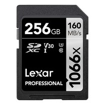 렉사 Lexar LSD1066256G-BNNNU 프로페셔널 1066x 256GB SDXC UHS-I 카드 실버 시리즈 최대 읽기 속도 160MB/s DSLR 미러리스 카메라용(LS, Card_256GB