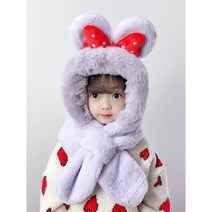 TWINS STUDIO 아동겨울모자 여아 아기 방한 몽몽 곰돌이 후드넥워머 목도리모자 올인원 뽀글이 크리스마스 선물