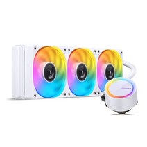 열교환기 커스텀수냉 JONSBO TG-360 5V/3Pin ARGB 액체 워터 쿨러 LGA2011 115X 1200 AM4 용 통합 CPU, 02 WHITE