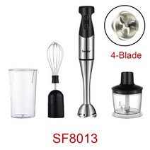 푸드프로세서 수입 블렌더 믹서기 스테인레스 스틸 핸드 블렌더 3 In 1 Immersion Electric Food Mixer with Bowl 주방 야채 고기 분쇄기 쵸퍼 털, SF8013, 협력사, 영국 플러그