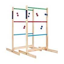 ApudArmis 퍼드 아미스 사다리 토스 게임 세트 48x28 파인 나무 골프 잔디 볼로 볼 6개와 캐리 케이스 10대 성인 가족 야외 뒷마당 게임.