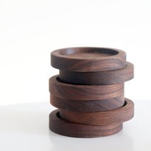 코지테이블 월넛 우드 코스터 컵받침 오목 11cm, 단품