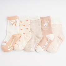 넬로삭스 유아 큐티래빗(5족) 양말 세트