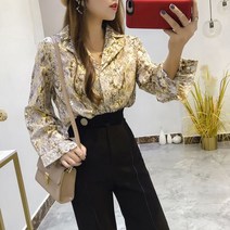 포린박스 캐주얼 정장 골드 뱀피 패션 쉬폰 셔츠 블라우스 SH