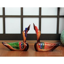 목각장식-전통기러기-소 나무 함기러기