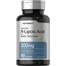 Horbaach R 리포산 플러스 비오틴 옵티마이저 Na-RALA 보충제 300mg 90 캡슐