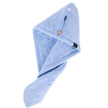 ZZJJC 코랄모 흡수 이중 드라이캡 흡수체 도톰하고 부드러운 드라이캡 목욕모자 수건 닦기, 하늘색 안개꽃, 25*65cm
