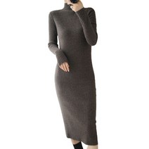 러블로어 반하이넥 골지 니트원피스