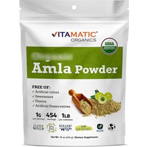 Vitamatic Organics 암라 Amla 가루 분말 파우더 454g, 1개