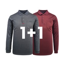 나인앤나인 카치온 카라 기모 긴팔 티셔츠 1+1 2장세트