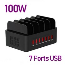 차량충전기 범용 멀티 USB 충전기 고속 충전 스테이션 스탠드 패드 폰 14 13 삼성 호환 S22 샤오미 태블릿용 150W 16 포트 3.5A, [02] 100W 7 Ports USB, [02] EU