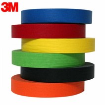 칼라 종이 마스킹테이프 20mm x 40M 6색 택1 3M종이테이프 종이테이프, 3M 흑색