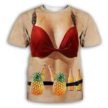 빈티지 나염 반팔 티셔츠 근육 남자 3D 프린트 여름 상의 숏 하와이 오넥 데일리 홀리데이 캐주얼 패션 셔츠 재미있는 디자인