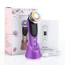 7 in 1 얼굴 리프트 장치 RF 피부 재생 빛 치료 노화 방지 주름 강화 마사지 M8807, purple