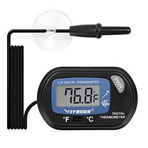 VIVOSUN 1-Pack LCD Digital Aquarium Thermometer Fish Tank Water Terrarium Temperature with Suction C, 1, 기타