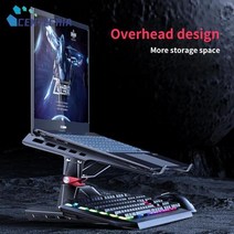 높이조절책상 컴퓨터거치대 다기능 탄소강 홀더 냉각 테이블 거치대 받침대, black, 단일옵션