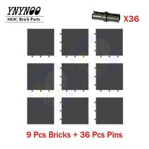 호환블럭 중국레고 65803 브릭 43 16x16 베이스 플레이트 빌딩 블록 MOC 부품 세트 DIY 장난감 98138 픽셀 아트 그림 핀 420 개 도매, 3.9Pcs Black