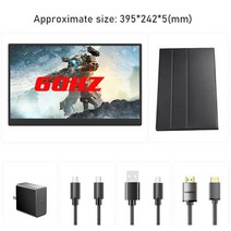 보조모니터 휴대용모니터 포터블 서브 노트북 17.3 인치 240hz hdr ips 스크린 게임 디스플레이 hdmi 호환 usb c for mac 스위치 ps4 ps5 xbox, 60헤르츠, 미국 플러그