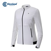 클리블랜드 레터링포인트 트리코트 벤틸레이션 여성 풀집 바람막이 (CGWJK21361), 블랙