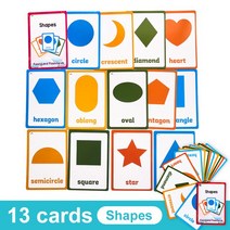 영어 카드 파닉스 단어 학습 카드 영어낱말 플래시 카드, Shapes 13Cards