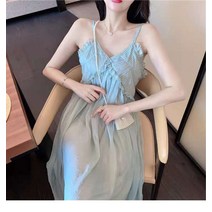 초선나시원피스 여여름치마 왕홍 감미로운 이역인 어희해변 싼야 바캉스 롱스커트 여름