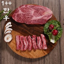 투플러스 투뿔 1++ 한우 소고기 26종 다양한 부위, 꽃등심150g+갈비살100g