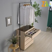 이동식행거 서랍식행거 스탠딩옷걸이 4단 800, 쿠이바엘모