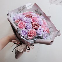 COCOA1439 비누장미꽃다발 장미30송이꽃다발 프로포즈꽃다발 시들지않는꽃다발, 핑크계열(3색)