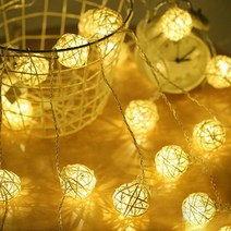 크리스마스 벽트리 LED 빅볼 장식 등나무 공 스마스 조명 문자열 2.5M 20led 화이트 갈 랜드 3.2cm 직경 휴일 요정 램프 Navidad, 05 Warm White_01 2.5M 20 LED