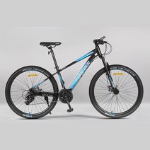 자전거 상하이 브랜드 산악 남성과 여성의 가변 속도 알루미늄 합금 더블 디스크, 26인치, 매트 블랙 블루, 27단