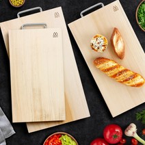 친환경 항균 미송 원목 양면 위생 도마 손잡이달린 업소 가정용 국산 소나무 도마, 중