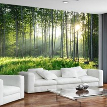 사용자 정의 사진 벽지 3D 녹색 숲 자연 풍경 대형 벽화 거실 소파 침실 현대 홈 장식, Self-adhesive Canvas, 1 ㎡, Selfadhesive Canvas+1 ㎡