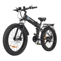 출퇴근자전거 로드자전거 입문 경량 전기 1000W 26 인치 접이식 Ebike 48V14AH IP45 방수 남성 여성 산악 외출 유물 최고의 이바이크 전동, 02 Black, free