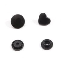 10 대/가방(4 개/대) 컬러 수지 하트 모양의 패스너 스냅 버튼 아기 의류 프레스 버클 DIY 의류 바느질 Accessorie, 검은색, 4개