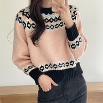 세이러브 캐주얼한 색감이 이쁜 아방 핑크 로우게이지 니트