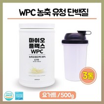 단백질 쉐이크 WPC 농축 유청 단백 분말 운동후 헬스 보충제 아미노산 아르기닌 혼합 비타민 미네랄 가루 함유 프로틴 파우더 식사대용 근육 만들기 보조제, 3set, 농축 유청단백 500g 요거트맛