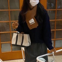 아야모리에 니트머플러 골지목도리 와이드라벨